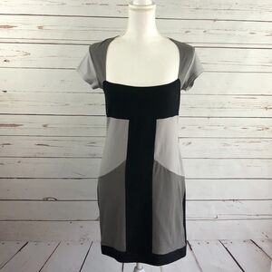 Simon Preen Gray Black Color Block Body Con Dress